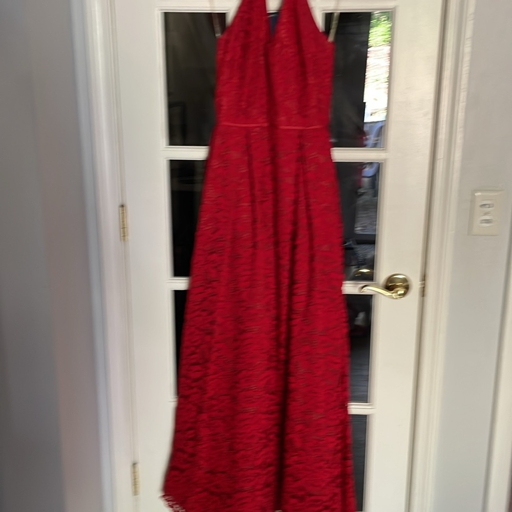 Js Collections Red Gown Size 0 Halter Top With Po… - image 2